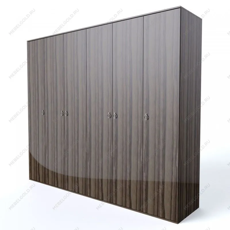 Шкаф 6-ти дверный Римини (Орех империя/Серебро) РМШ2/6