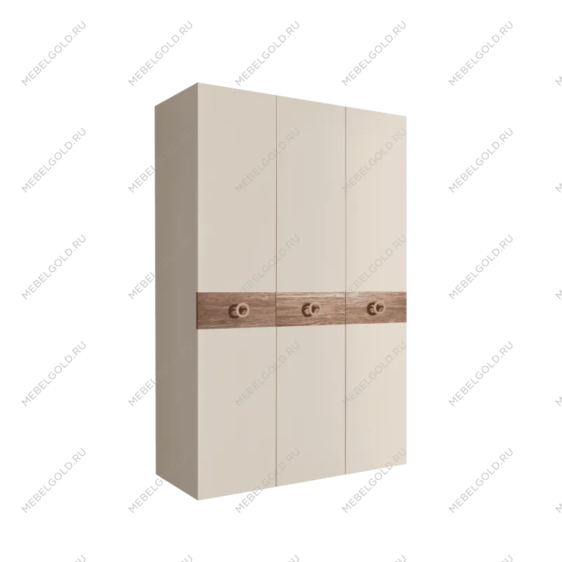 Шкаф 3-х дверный Bogemia Wood Fi (Слоновая кость/Золото) БМШ2/3(Wo)