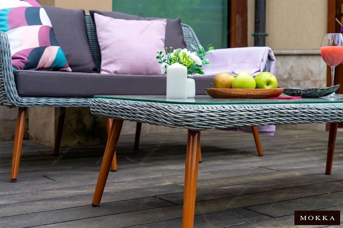 Комплект плетеной мебели MOKKA RIMINI (стол кофейный, 2 кресла, софа 2 х-местная) | изображение 18