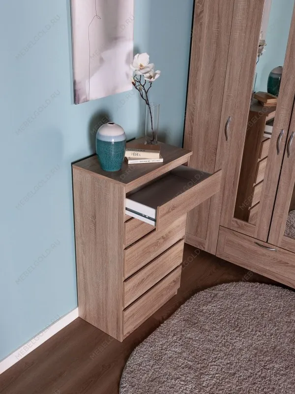 Комод Кастор, 5 ящиков, 65х40х112 см, дуб сонома | изображение 6