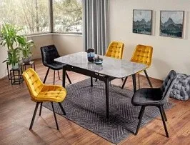 Стол обеденный Signal SENTO 120 (серый лак/черный)