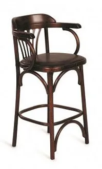 Стул барный 650 Венский мягкий (темный тон, экокожа коричневая)