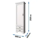 Шкаф 1-створчатый Тиффани 1D2S вудлайн кремовый | изображение 2