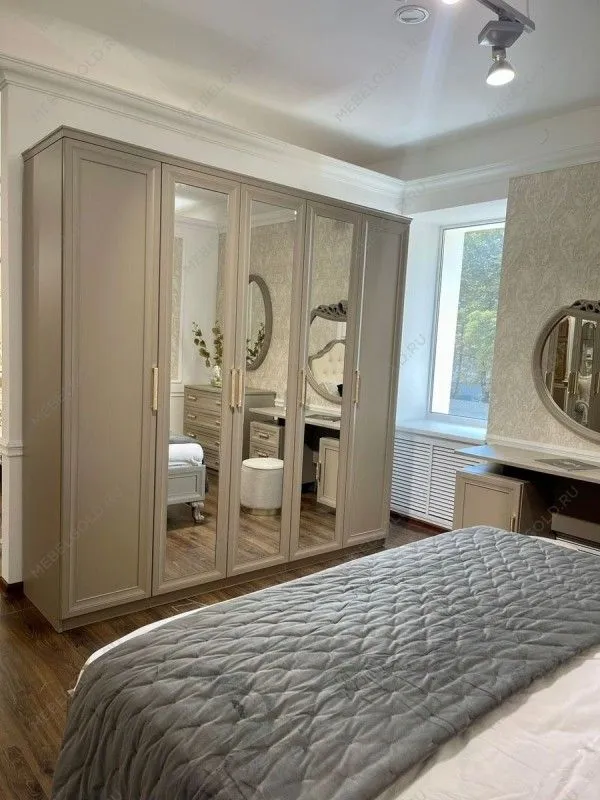 Шкаф Мокко 5-дверный с зеркалом серый | изображение 6