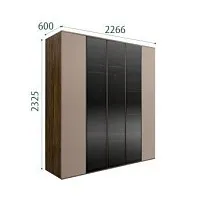 Шкаф 5-ти дв. Bogemia Woodline Air (Мокка/Черный) БМШ2/5(3)