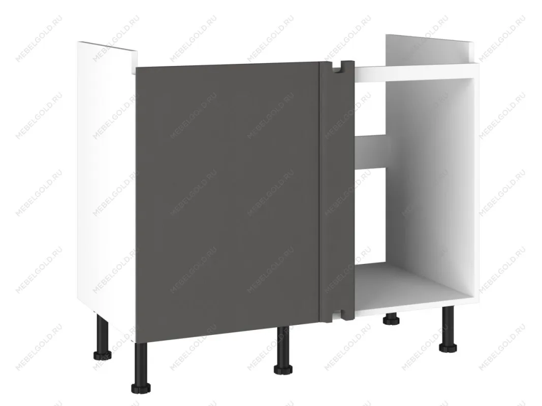 Стол под мойку угловой СМУ-110, Виста (1000*534*870) Экокожа Серый, 26704