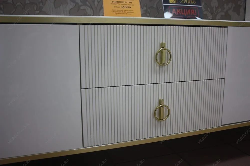 Лобня - Тумба прикроватная (левая/правая) Римини СОЛО (белый золото) РМТП-1 (s) | изображение 11