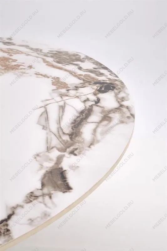 Стол обеденный Halmar GARET 120 (белый мрамор/черный) | изображение 8