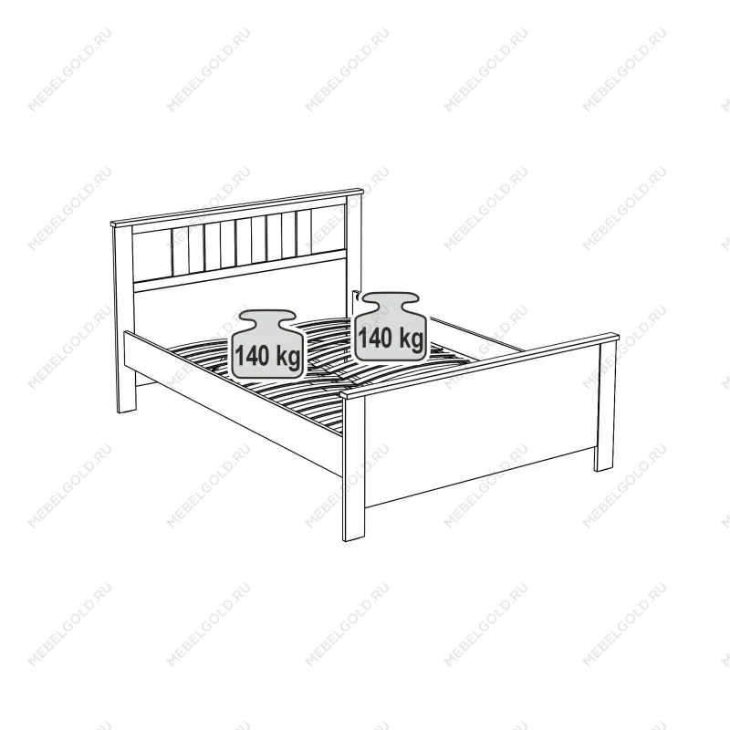 Кровать двуспальная Сага, 140х200 см, белая/ясень | изображение 10