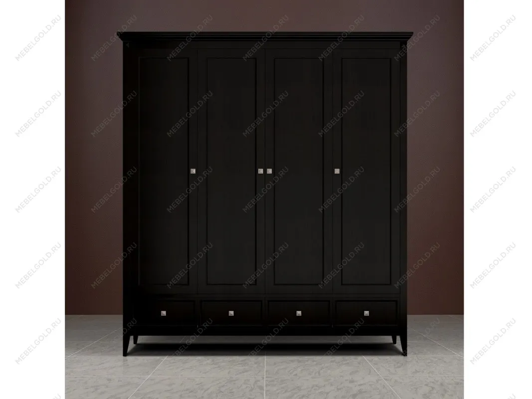 Шкаф четырехстворчатый Manhattan (Черный) | изображение 2