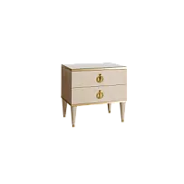 Тумба прикроватная 2 ящика Римини (Латте/Золото) РМТП-2