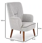 Кресло Halmar BISHOP (светло-серый/орех) | изображение 2