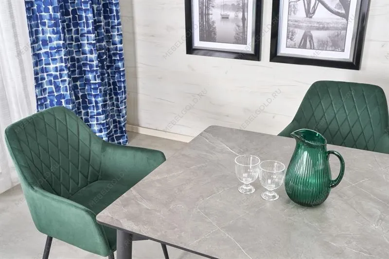 Стол обеденный Halmar CHARLES 180 раскладной (серый мрамор/черный) | изображение 12