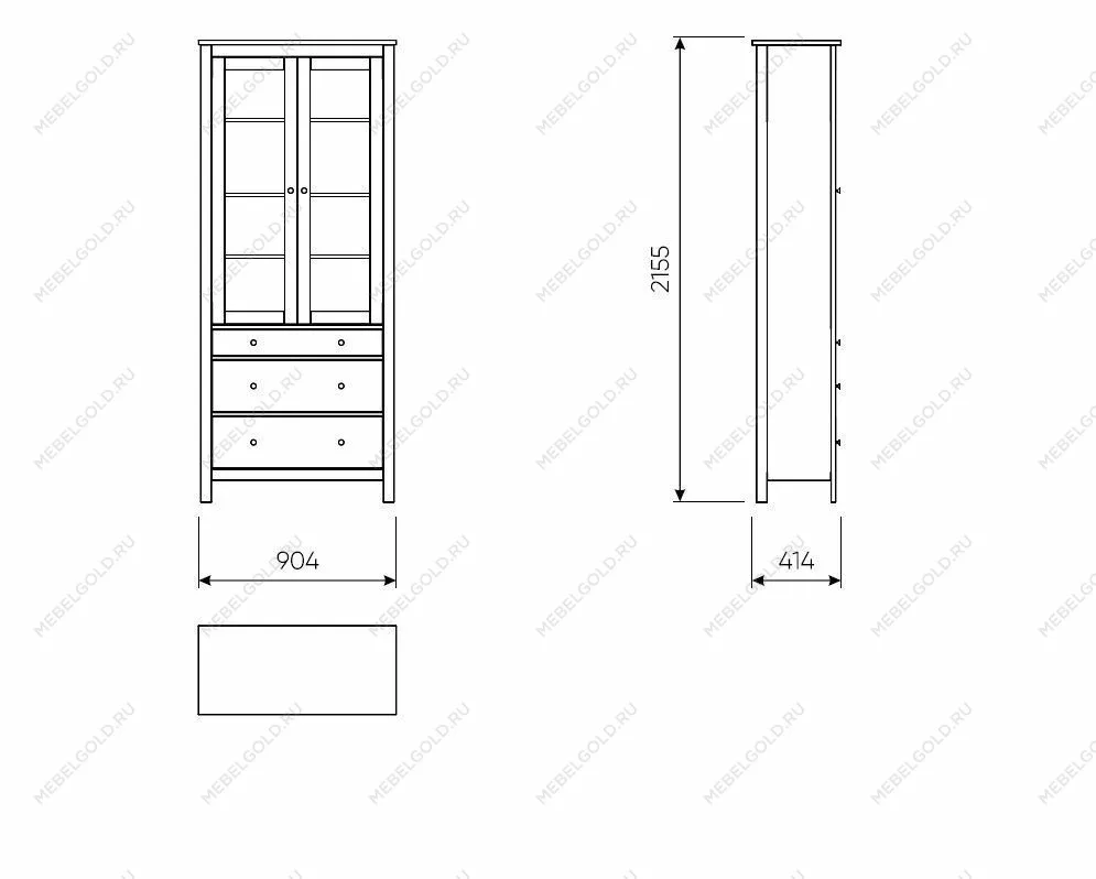 Шкаф с витриной Сага, 90х41х215 см, белый/ясень | изображение 11