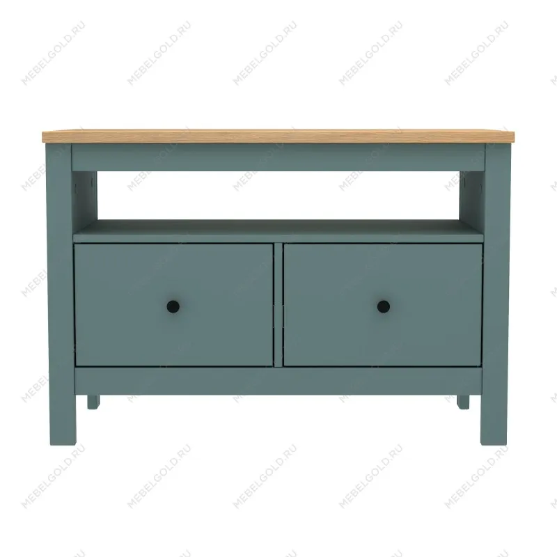 Тумба Сага, 2 ящика, 91х42х63 см, темно-бирюзовая/ясень | изображение 13