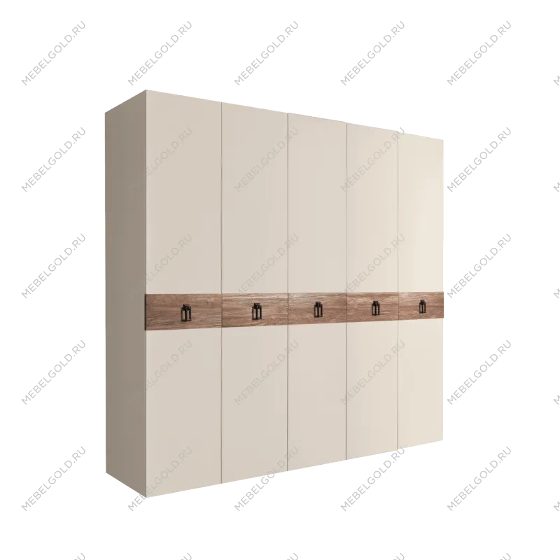 Шкаф 5-ти дв. Bogemia Wood Fa (Слоновая кость/Черный) БМШ2/5(Wo)