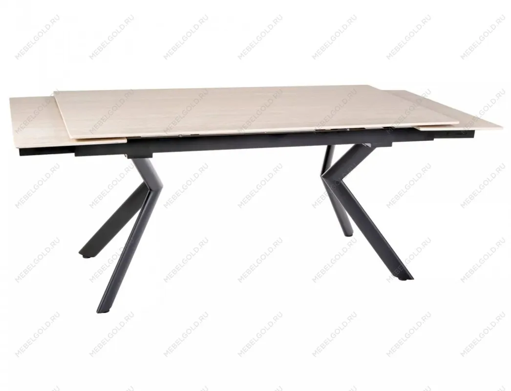 Стол обеденный Signal NORTON 160 (травертин/черный) | изображение 3