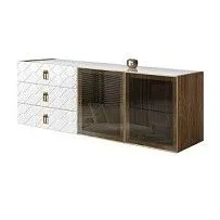 Комод 1.6м Bogemia Woodline Fly Fa (Белый) (Lakobel/Золото) БМКМ-4[5]