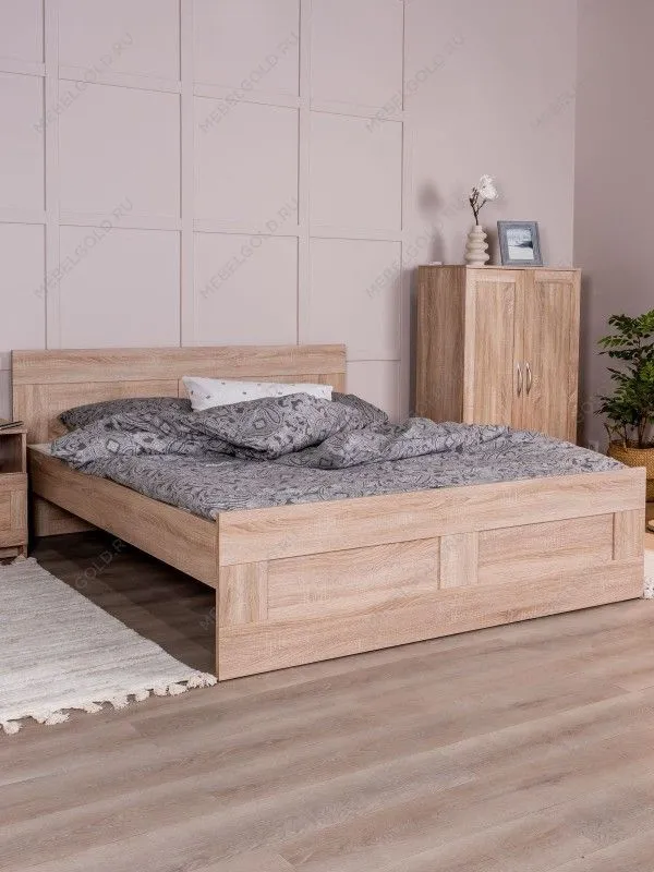 Кровать двуспальная Сириус, 160х200 см, дуб сонома | изображение 2