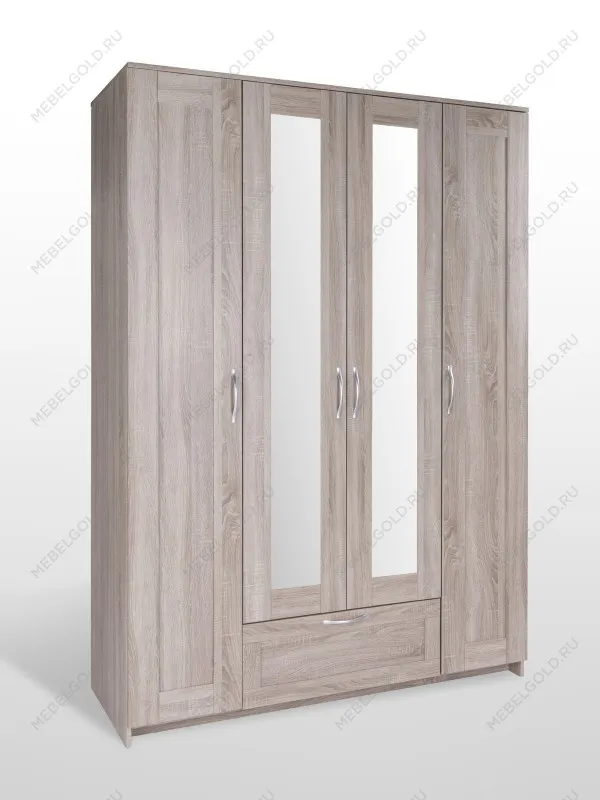 Шкаф Сириус, 4 двери и 1 ящик с зеркалом, 156х59х220 см, дуб сонома | изображение 7