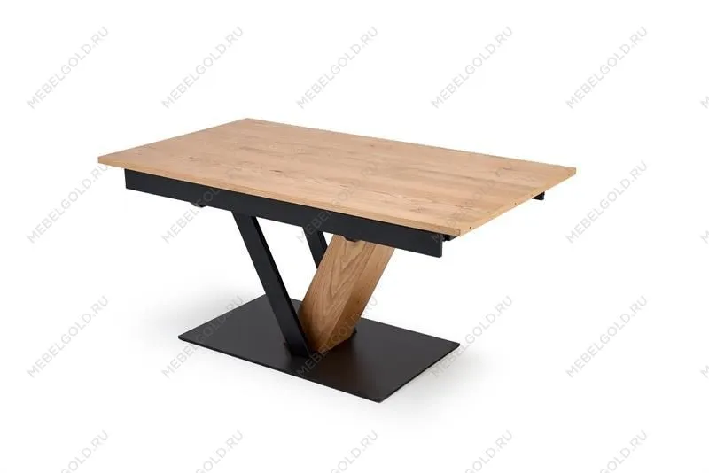 Стол обеденный Halmar FANIS 160 (натуральный/черный) | изображение 2