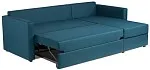 Диван угловой трехместный Вало с коротким подлокотником, сине-зелёный, рогожка | изображение 1