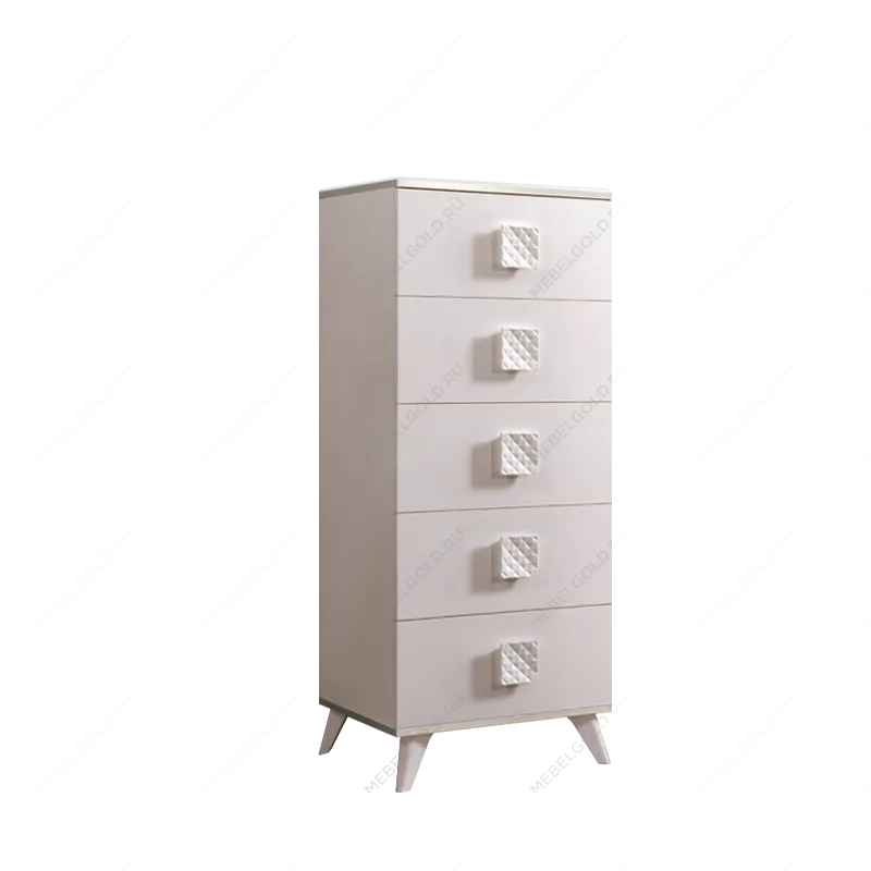 Комод узкий Диора слоновая кость/серебро ДКМ-2