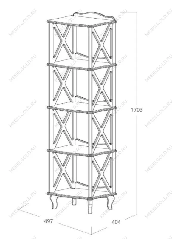 Этажерка-стеллаж Джульетта-4 (молочный дуб ) | изображение 2