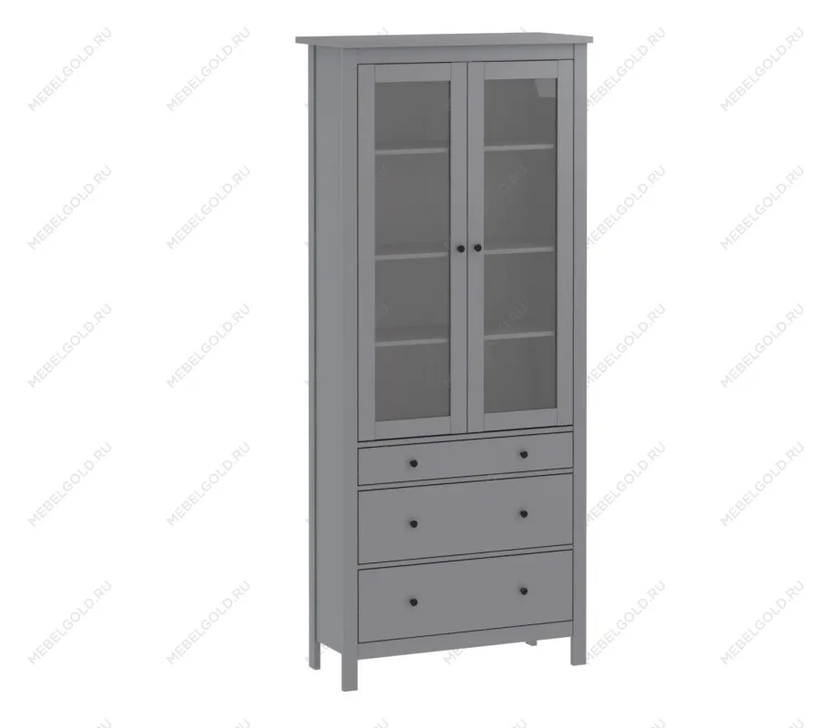 САГА шкаф с витриной 90 серый | изображение 3
