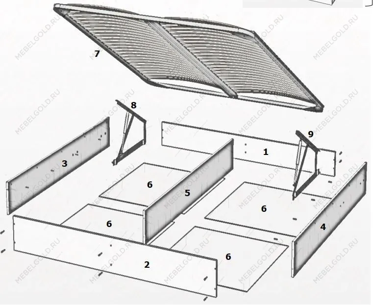 Ящик с подъемным механизмом Джоконда 180x200 см караваджо