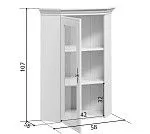 Шкаф верхний с витриной Кентаки NADN1W белый | изображение 3