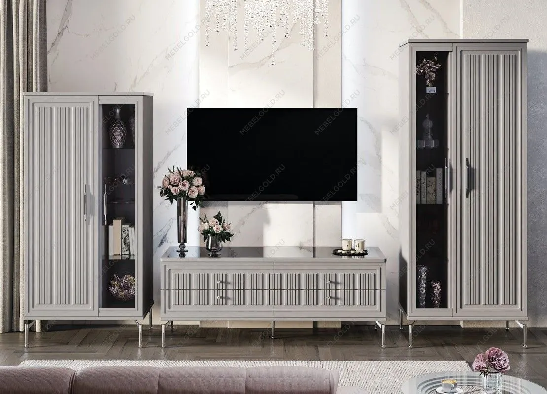 Гостиная Замира 2+тв+2 серый