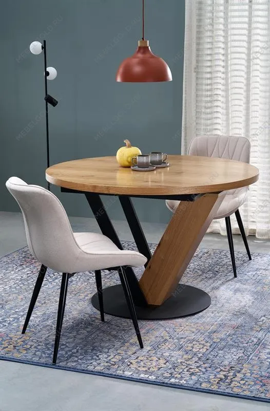 Стол обеденный Halmar FANIS OKRAGLY 120 (натуральный/черный) | изображение 9