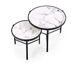 Комплект Halmar FATIMA (2 стола журнальных) (белый мрамор/черный) | изображение 2