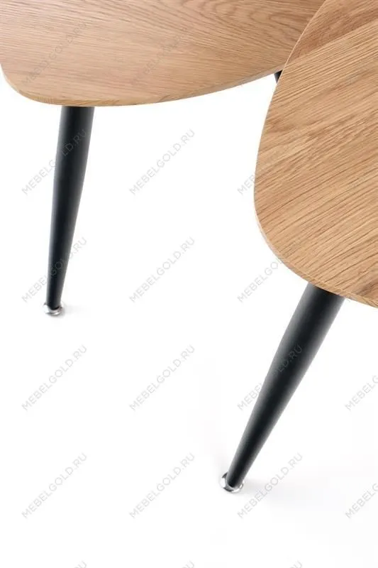 Комплект Halmar NICEA 2, 2 стола журнальных (дуб золотой/черный) | изображение 4