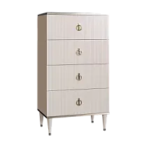 Комод 4 ящика Римини СОЛО (Слоновая кость/Серебро) РМКМ-6(s)