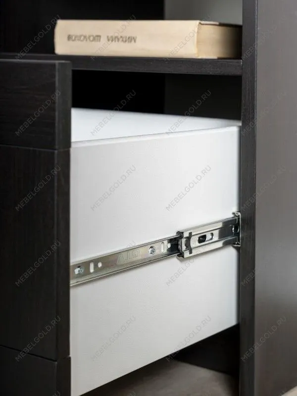 Тумба прикроватная Сириус, 1 ящик, 41х39х53с м, дуб венге, черно-коричневая | изображение 3