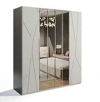 Шкаф Лейла 4-дверный светло серый камень