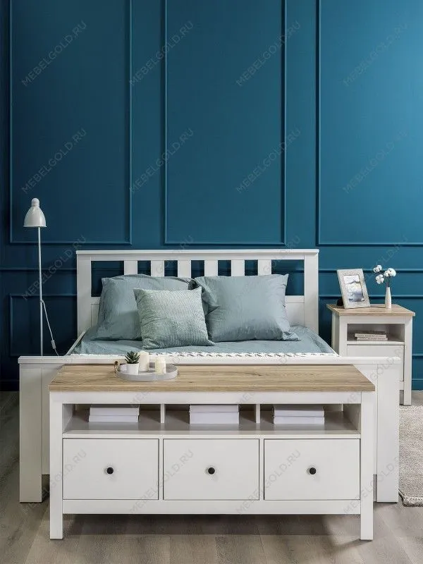 Кровать двуспальная Сага, 160х200 см, белая | изображение 2