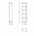 Угловой модуль гардероба МАКС, 50х36х233 см, серый | изображение 3