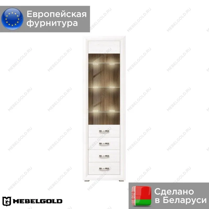 Шкаф с витриной Мальта REG1W3S с подсветкой | изображение 1