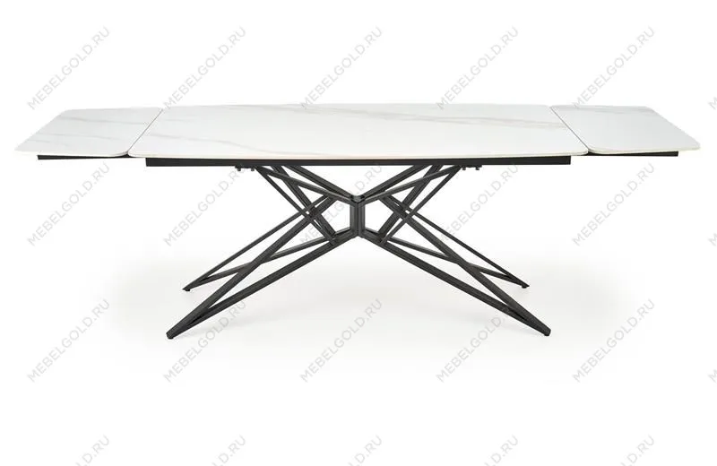 Стол обеденный Halmar ALFREDO 160 (белый мрамор/черный) | изображение 2
