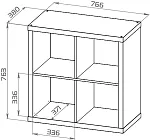КАЛЛАКС / ФОРА Стеллаж ИКЕА / IKEA 4, квадратной формы с четырьми открытыми ячейками, тамбурат, цвет белый | изображение 3