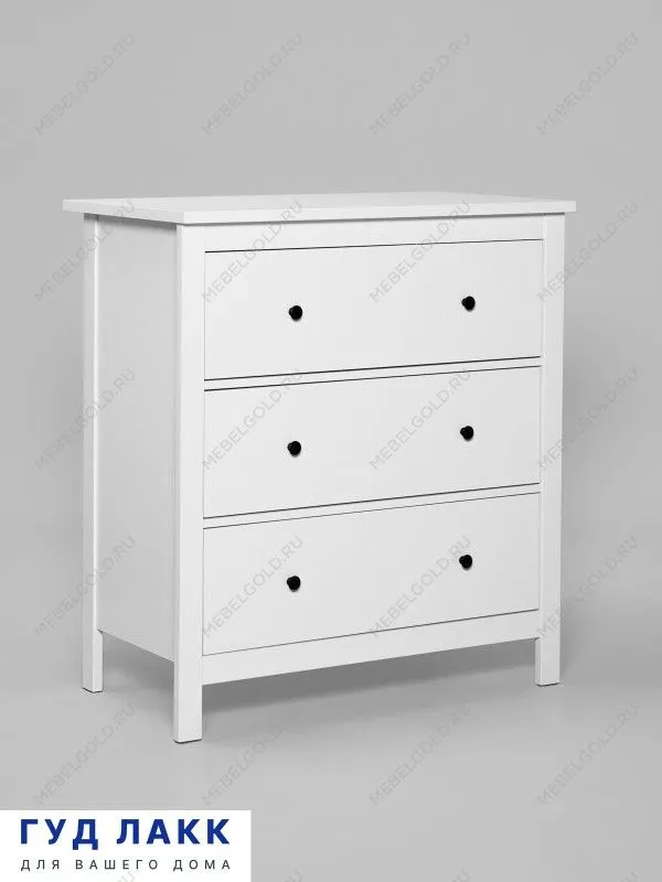 Комод Сага, 3 ящика, 92х100х51 см, белый | изображение 5