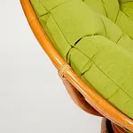 Кресло-качалка Papasan с подушкой Коньяк, флок Олива | изображение 5