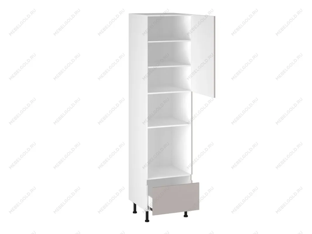 Шкаф-пенал 960 П-1 бок правый МДФ, Виста (600*586*2456) Экокожа Бежевый, 26480 | изображение 1