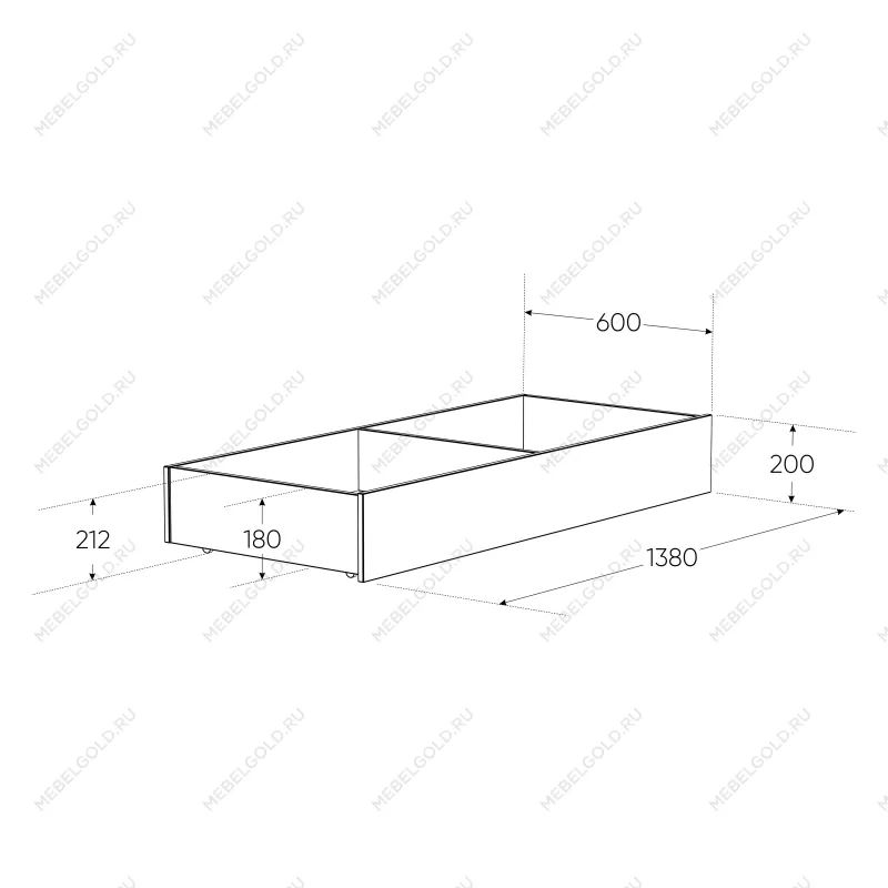 ОРИОН ящик под кровать выкатной ИКЕА / IKEA 140 белый | изображение 1