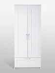 Шкаф Сириус узкий, с выдвижной вешалкой, 2 двери и 1 ящик, 78х41х190 см, белый | изображение 8