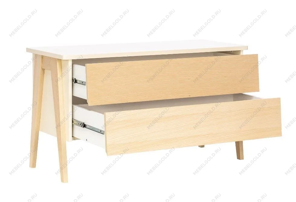 Комод Сканди 2 ящ. (Натуральное дерево/дуб шампань) | изображение 1