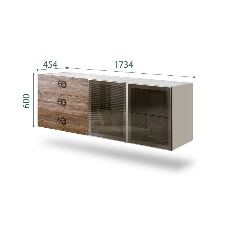 Комод 1.6м Bogemia Fly Wood Fi (Шелк) (Novabuk/Хром) БМКМ-4[5]